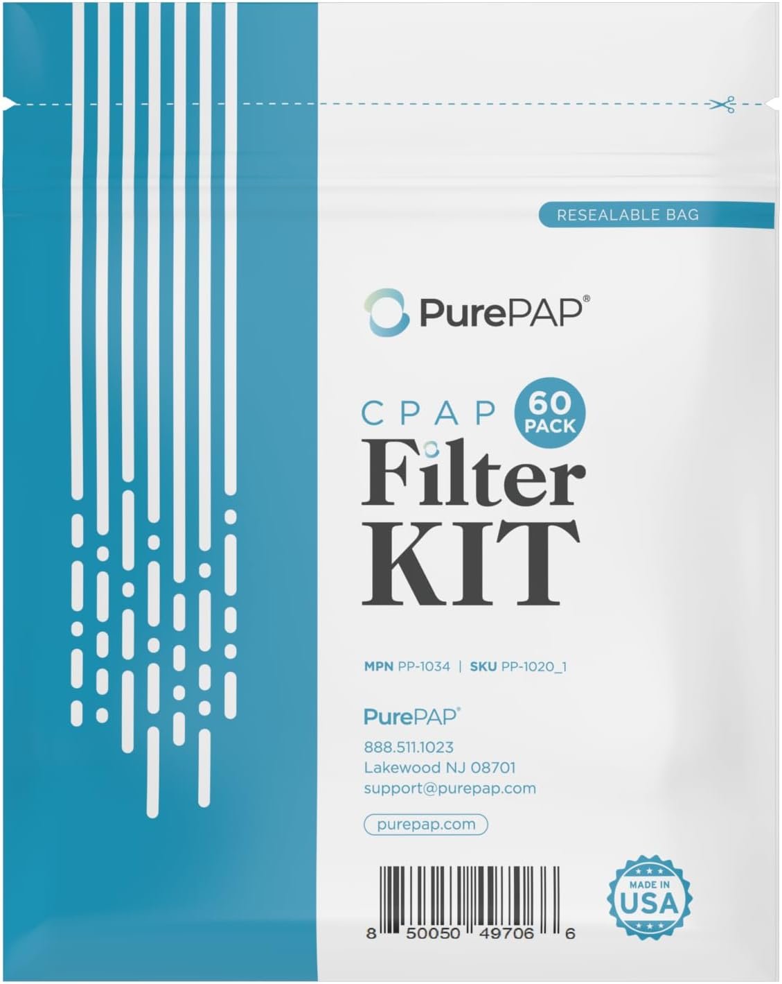 Premium USA Made CPAP Filters - 60-Pack, Compatible with ResMed AirSense 10 & S9 Machines - High Quality CPAP Supplies