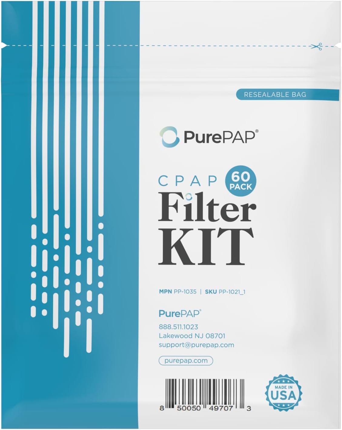 Premium USA Made CPAP Filters - 60-Pack, Compatible with ResMed AirSense 11 Machines - High Quality CPAP Supplies