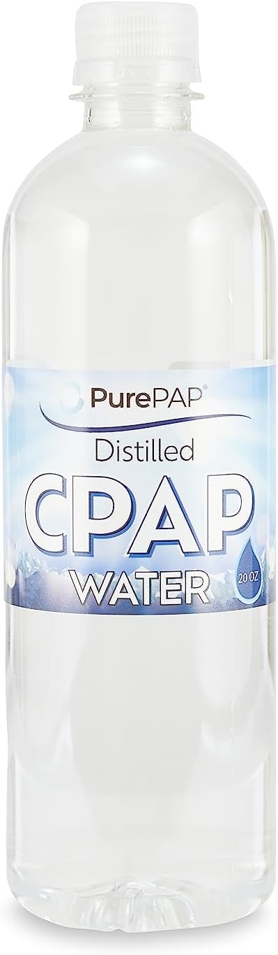 PurePAP Pure Distilled CPAP Water - 6-Pack of 16.9oz Bottles Distilled Water - Travel CPAP Water for CPAP Machine Humidifier – Clean, Safe