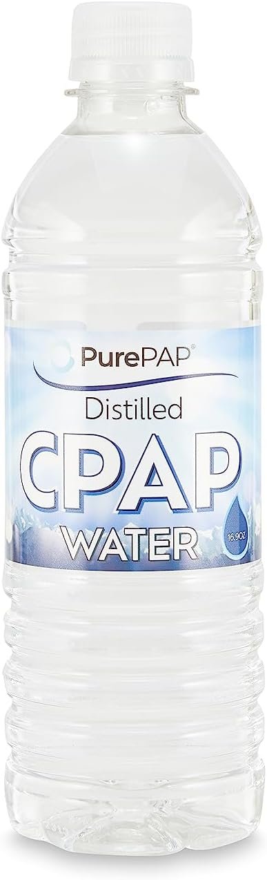 PurePAP Pure Distilled CPAP Water - 6-Pack of 16.9oz Bottles Distilled Water - Travel CPAP Water for CPAP Machine Humidifier – Clean, Safe