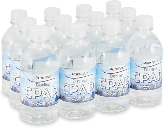 PurePAP Pure Distilled CPAP Water - 6-Pack of 16.9oz Bottles Distilled Water - Travel CPAP Water for CPAP Machine Humidifier – Clean, Safe